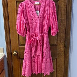 Gibson Latimer Pink Eyelet Dress